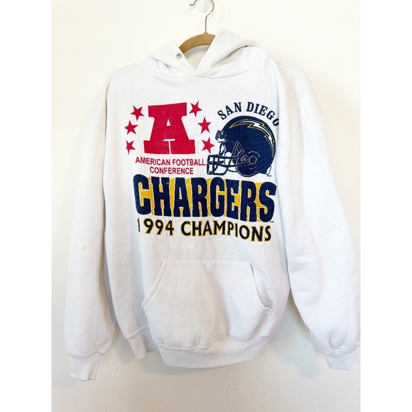Vintage 1994 American Football Conference Championship Chargers Hoodie L - Picture 1 of 7